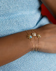 Oh Clover Full Gold with a Diamonds Leaf Bracelet