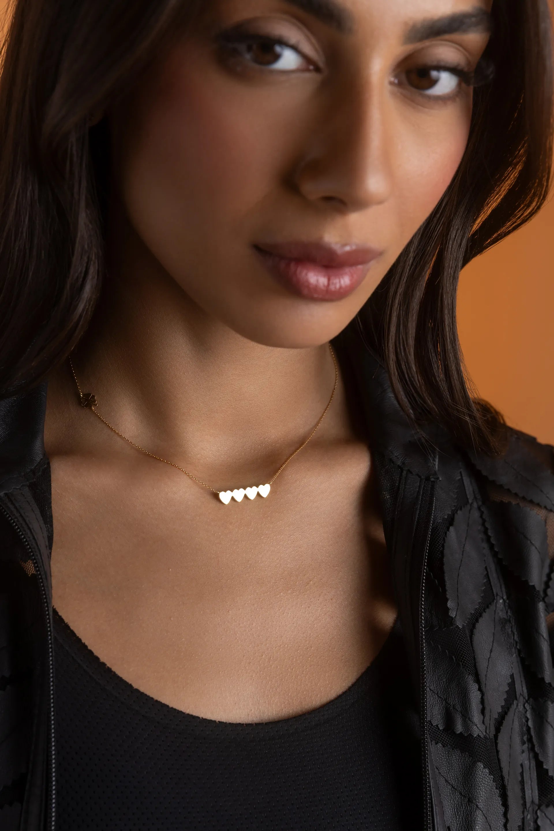 4 Initials Tiny heart Necklace