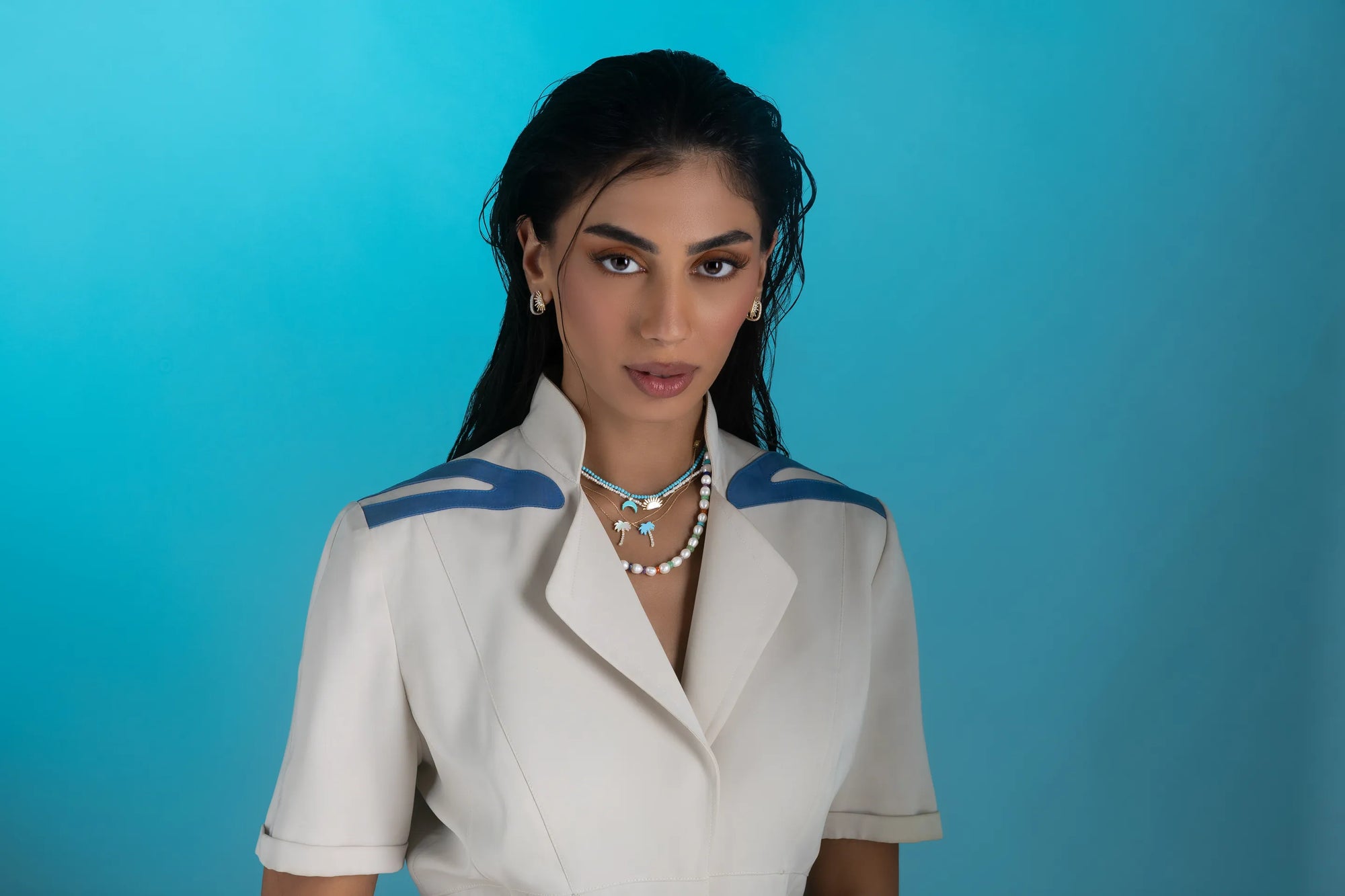 Moon Stone With A Diamond With Semi Precious stones