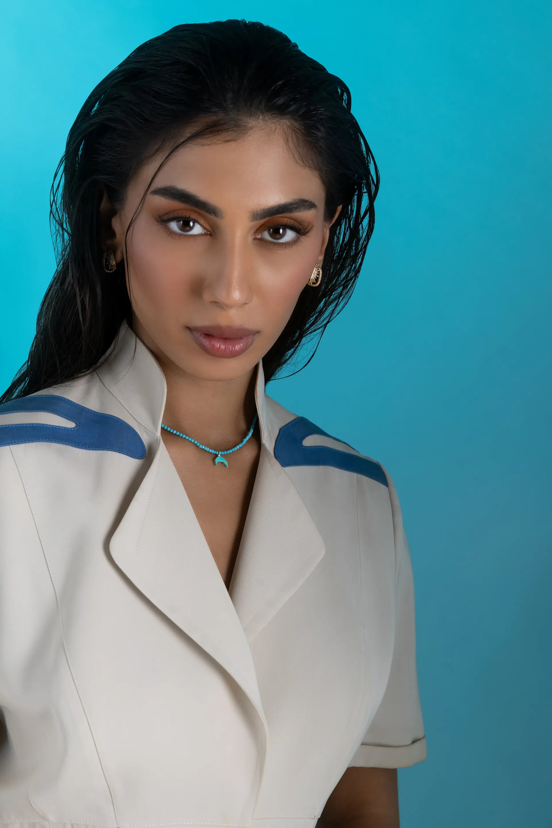 Moon Stone With A Diamond With Semi Precious stones