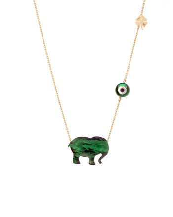 4575-1 LEVEL UP YOUR LUCKY CHARM WITH AN EVIL EYE Elephant Green